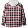 imageWrangler Authentics Mens Long Sleeve Quilted Lined Flannel Shirt Jacket with HoodBiking Red