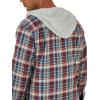 imageWrangler Authentics Mens Long Sleeve Quilted Lined Flannel Shirt Jacket with HoodBossa Nova
