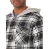 imageWrangler Authentics Mens Long Sleeve Quilted Lined Flannel Shirt Jacket with HoodCaviar With Black Hood