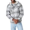 imageWrangler Authentics Mens Long Sleeve Quilted Lined Flannel Shirt Jacket with HoodCloud Burst