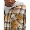 imageWrangler Authentics Mens Long Sleeve Quilted Lined Flannel Shirt Jacket with HoodGolden Brown