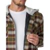 imageWrangler Authentics Mens Long Sleeve Quilted Lined Flannel Shirt Jacket with HoodOlive Night