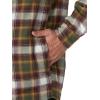 imageWrangler Authentics Mens Long Sleeve Quilted Lined Flannel Shirt Jacket with HoodOlive Night