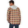 imageWrangler Authentics Mens Long Sleeve Quilted Lined Flannel Shirt Jacket with HoodPale Gold