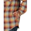 imageWrangler Authentics Mens Long Sleeve Quilted Lined Flannel Shirt Jacket with HoodPale Gold