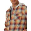 imageWrangler Authentics Mens Long Sleeve Quilted Lined Flannel Shirt Jacket with HoodPale Gold