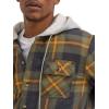 imageWrangler Authentics Mens Long Sleeve Quilted Lined Flannel Shirt Jacket with HoodPhantom
