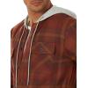 imageWrangler Authentics Mens Long Sleeve Quilted Lined Flannel Shirt Jacket with HoodToffee