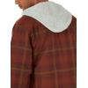 imageWrangler Authentics Mens Long Sleeve Quilted Lined Flannel Shirt Jacket with HoodToffee
