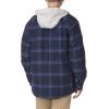 imageWrangler Authentics Mens Long Sleeve Quilted Lined Flannel Shirt Jacket with HoodTotal Eclipse With Heather