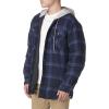 imageWrangler Authentics Mens Long Sleeve Quilted Lined Flannel Shirt Jacket with HoodTotal Eclipse With Heather