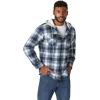 imageWrangler Authentics Mens Long Sleeve Quilted Lined Flannel Shirt Jacket with HoodVintage Night
