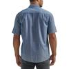 imageWrangler Authentics Mens Short Sleeve Classic Woven ShirtDark Chambray