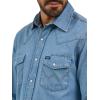 imageWrangler Mens Chambray Long Sleeve Work Shirt ChambrayStonewashed