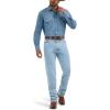imageWrangler Mens Chambray Long Sleeve Work Shirt ChambrayStonewashed