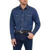 imageWrangler Mens Chambray Long Sleeve Work Shirt ChambrayDark Denim