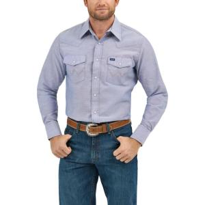 imageWrangler Mens Chambray Long Sleeve Work Shirt ChambrayChambray