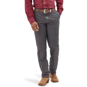 imageWrangler Mens Flat Front Casual Khaki PantsCharcoal