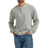 imageWrangler Authentics Mens Long Sleeve Waffle HenleyLight Heather Gray