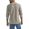 imageWrangler Authentics Mens Long Sleeve Waffle HenleyPumice Stone