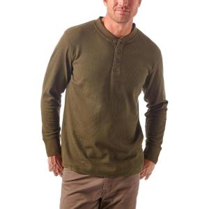 imageWrangler Authentics Mens Long Sleeve Waffle HenleyForest Night