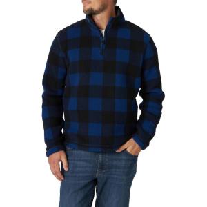 imageWrangler Authentics Mens Wooly Fleece Quarter Zip PulloverBlue Buffalo
