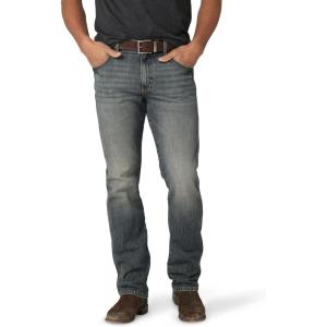 imageWrangler Mens Retro Slim Fit Straight Leg JeanDark Knight Stretch