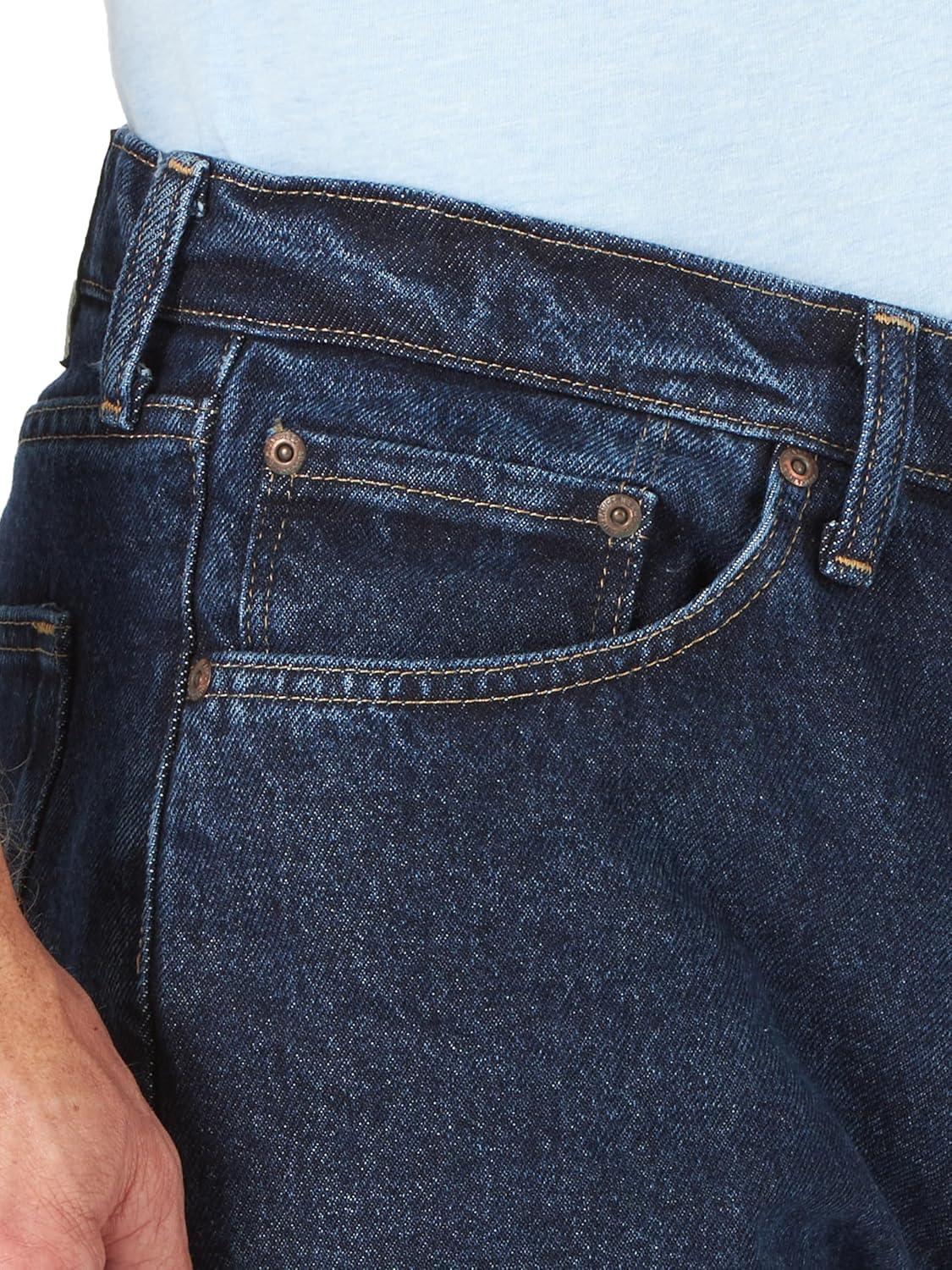 imageWrangler Authentics Mens Classic Relaxed Fit Five Pocket Jean ShortDark Rinse