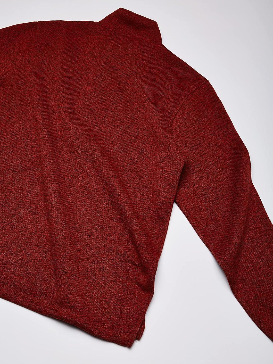 imageWrangler Authentics Mens Long Sleeve Fleece QuarterZip SweaterBossa Nova