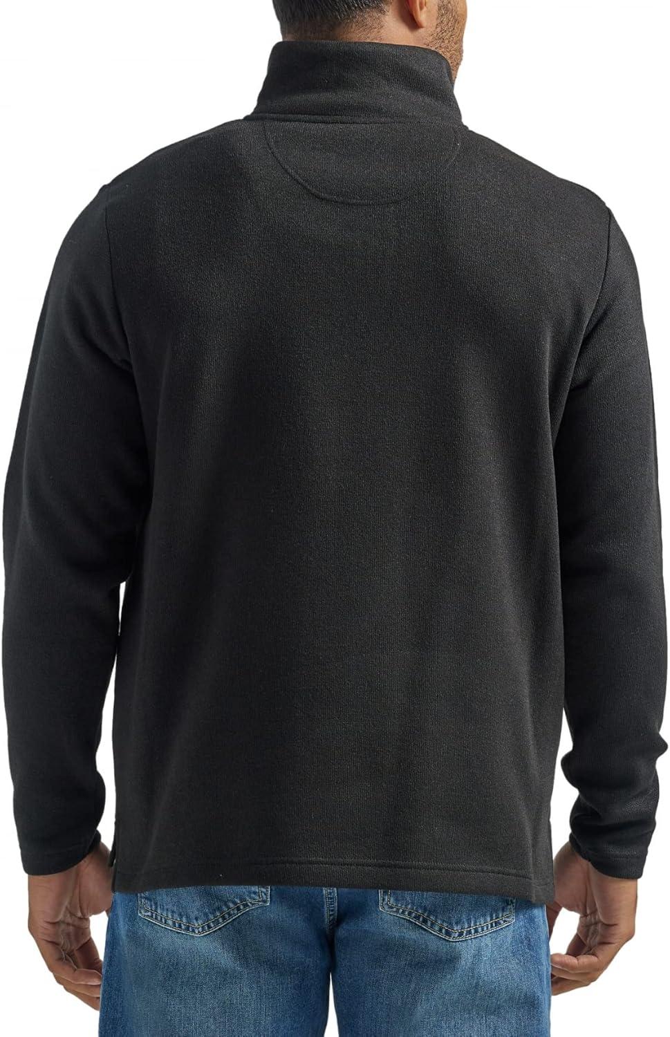 imageWrangler Authentics Mens Long Sleeve Fleece QuarterZip SweaterCaviar