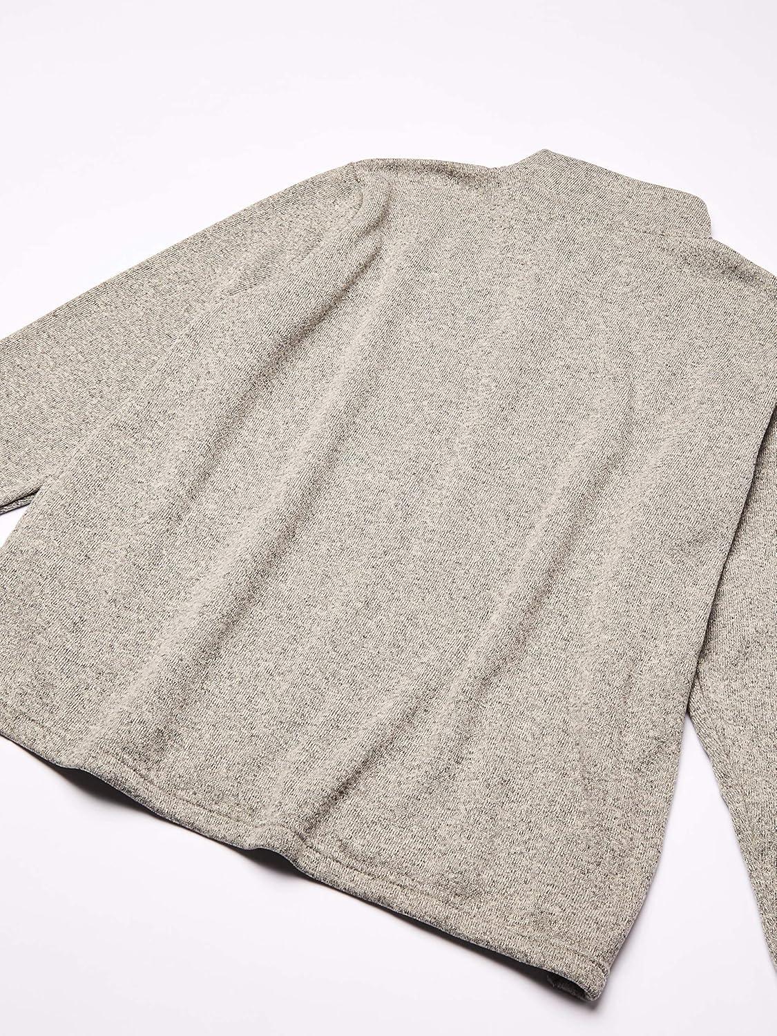 imageWrangler Authentics Mens Long Sleeve Fleece QuarterZip SweaterLight Heather Gray