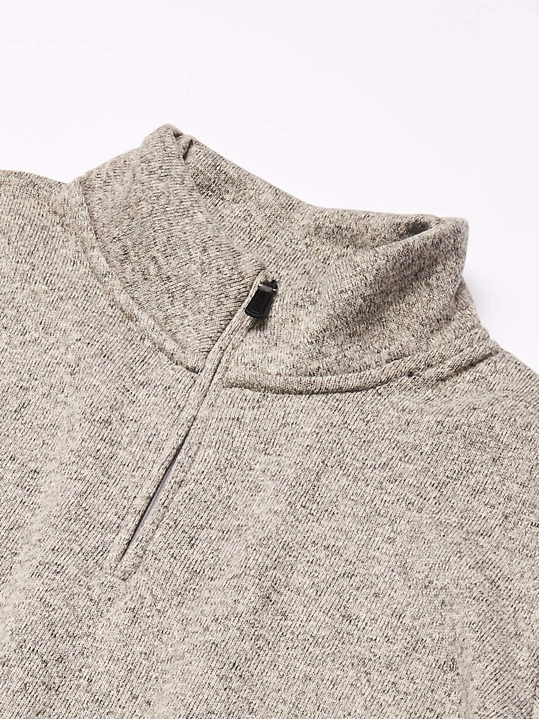 imageWrangler Authentics Mens Long Sleeve Fleece QuarterZip SweaterLight Heather Gray