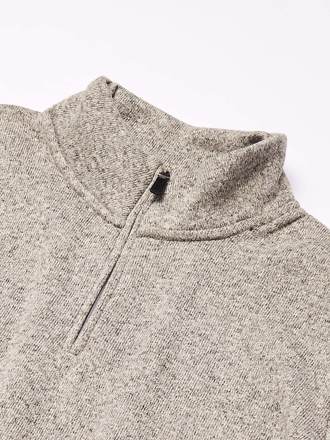 imageWrangler Authentics Mens Long Sleeve Fleece QuarterZip SweaterLight Heather Gray