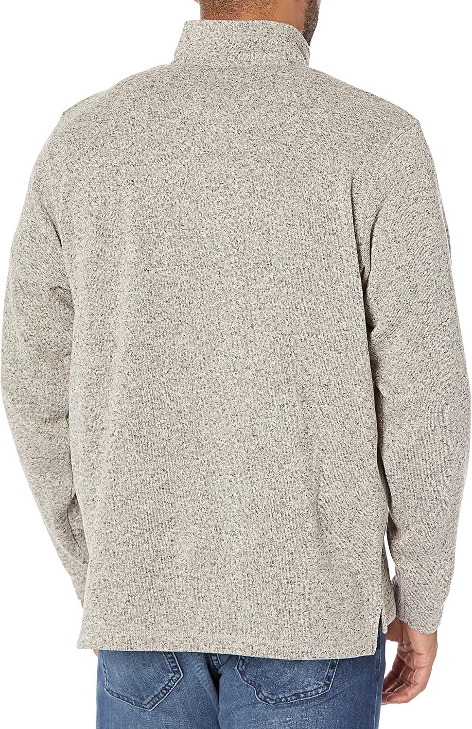 imageWrangler Authentics Mens Long Sleeve Fleece QuarterZip SweaterLight Heather Gray