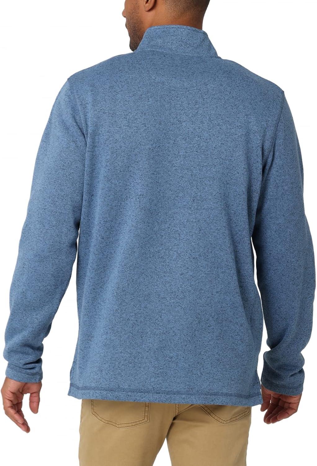 imageWrangler Authentics Mens Long Sleeve Fleece QuarterZip SweaterRiviera