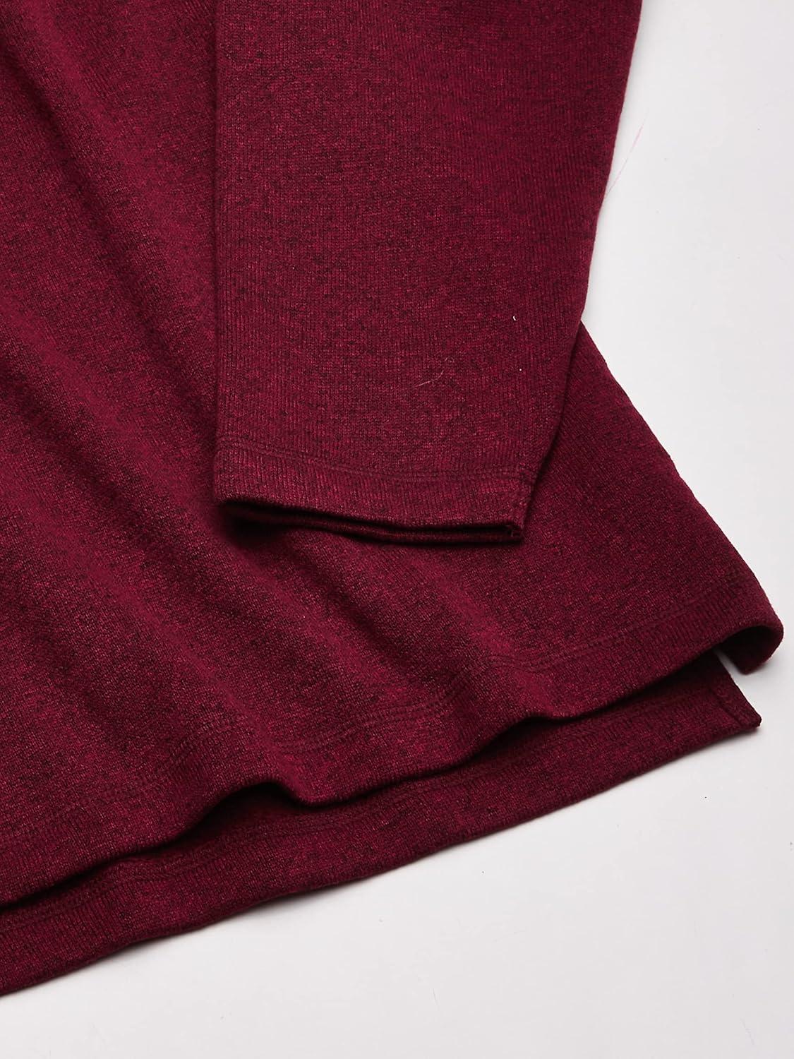 imageWrangler Authentics Mens Long Sleeve Fleece QuarterZip SweaterZinfandel Heather