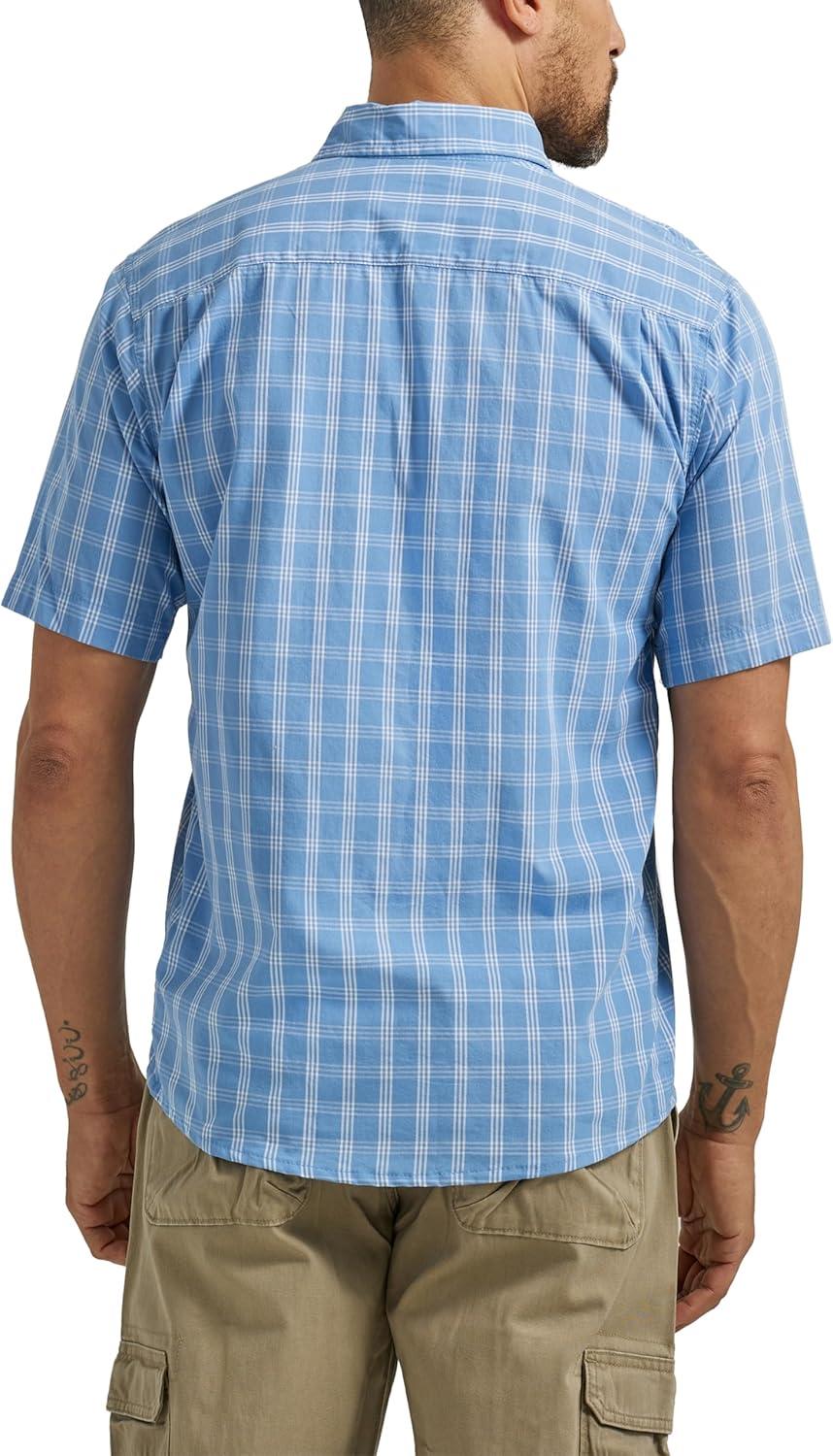 imageWrangler Authentics Mens Short Sleeve Classic Plaid ShirtRivera