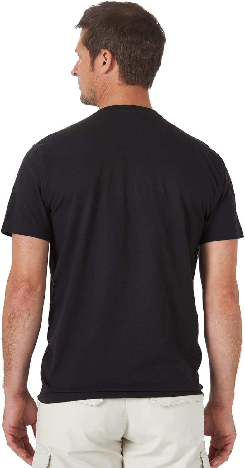 imageWrangler Authentics Mens Short Sleeve Henley TeeBlack Onyx