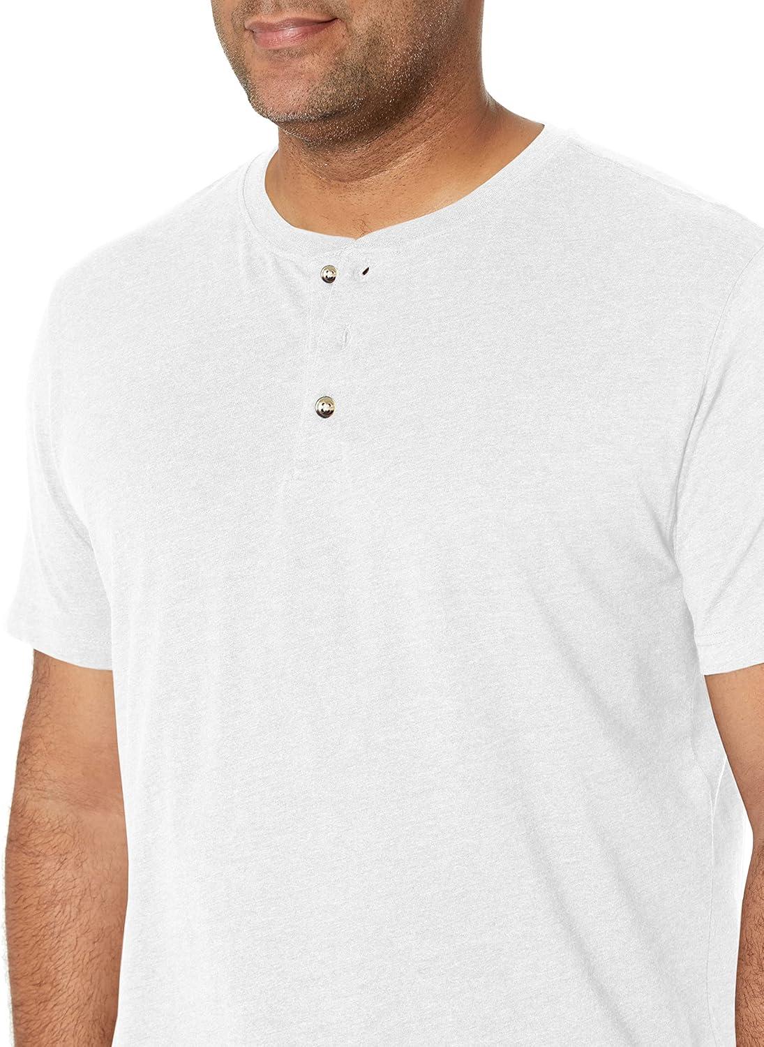 imageWrangler Authentics Mens Short Sleeve Henley TeeBright White
