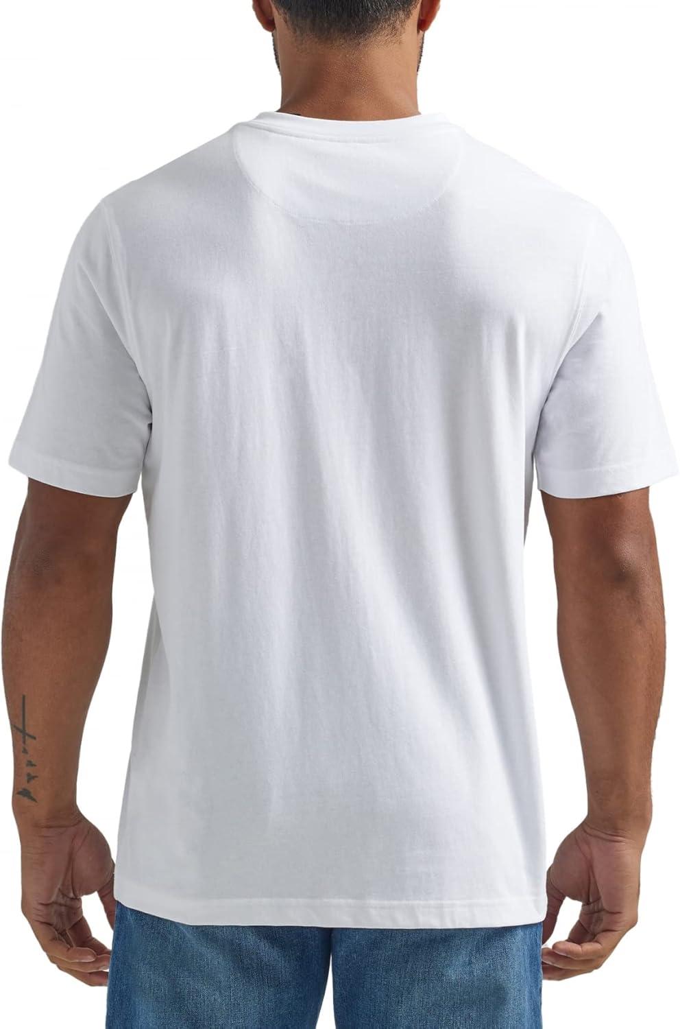 imageWrangler Authentics Mens Short Sleeve Henley TeeBright White
