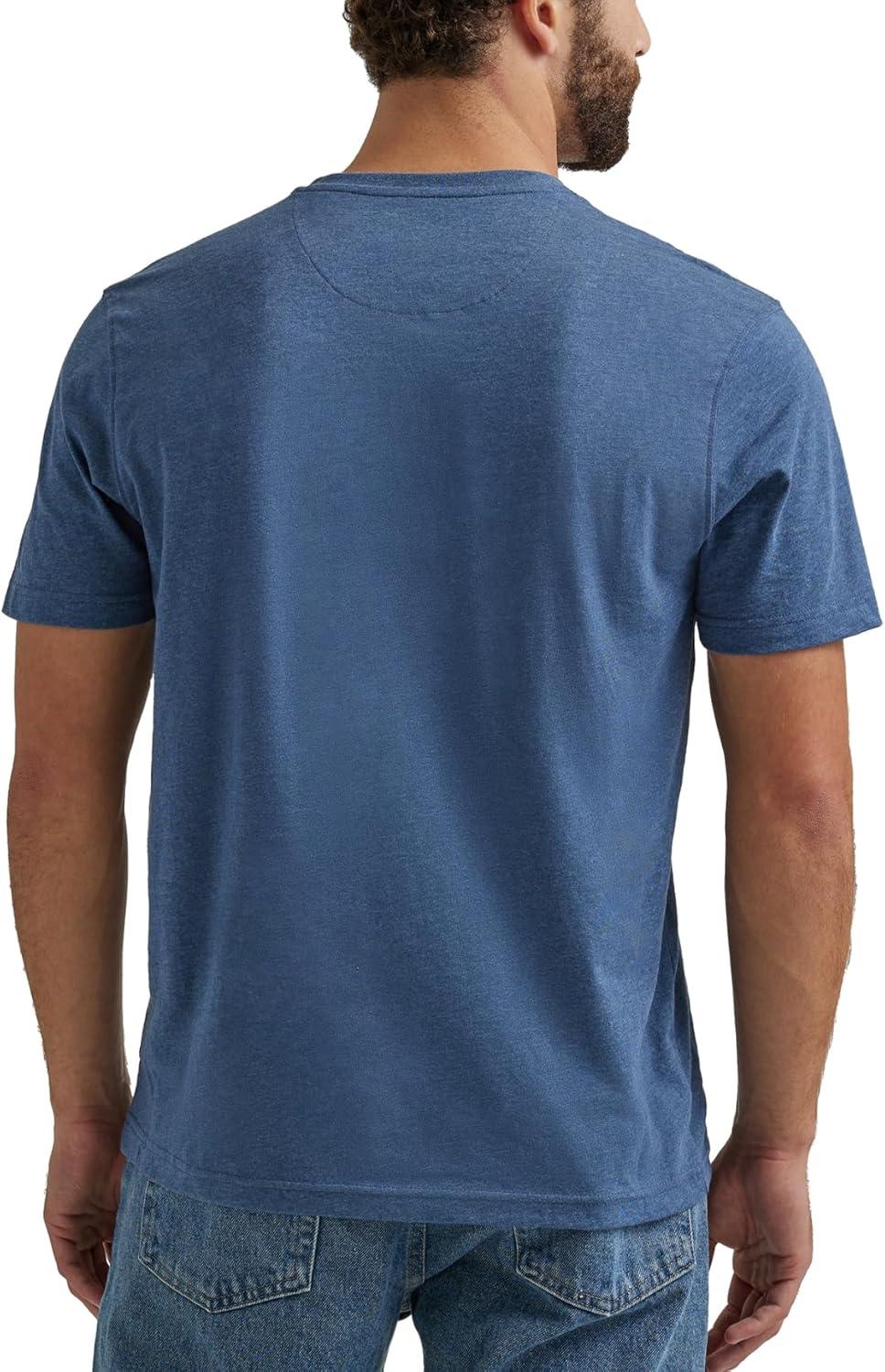 imageWrangler Authentics Mens Short Sleeve Henley TeeDark Denim