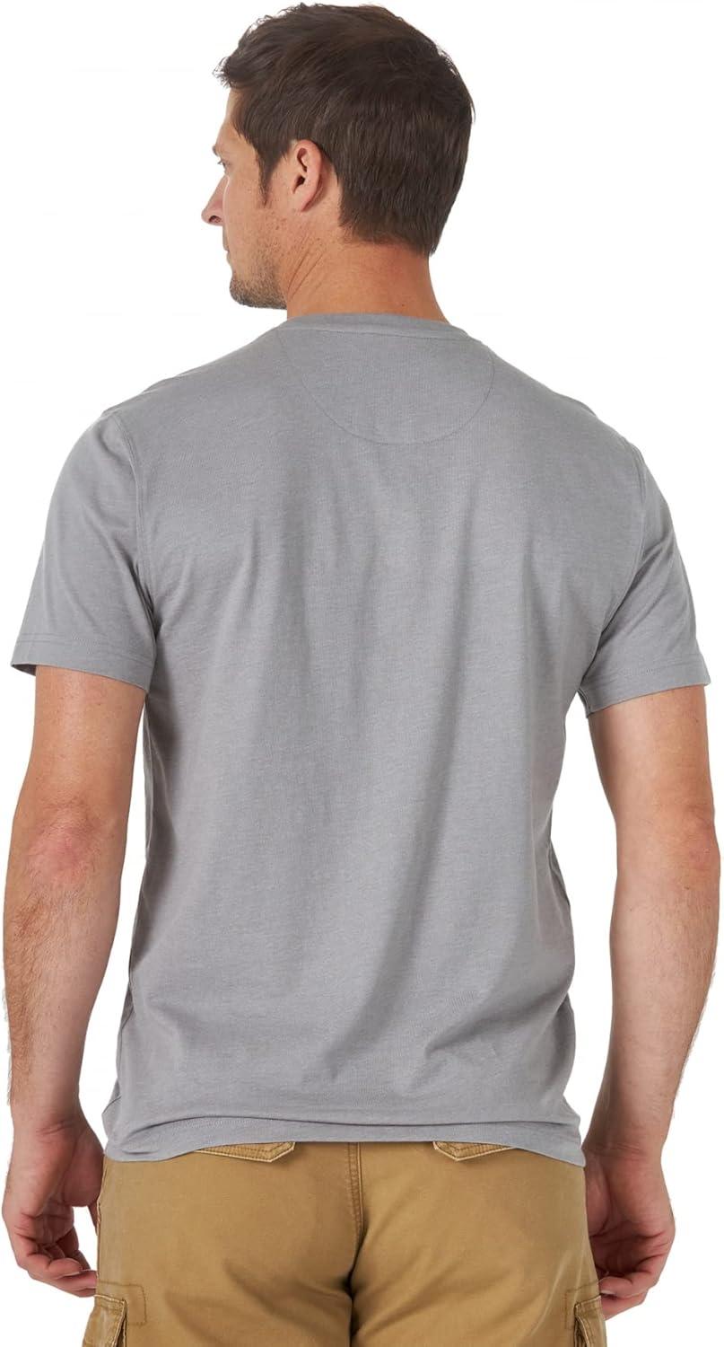 imageWrangler Authentics Mens Short Sleeve Henley TeeFrost Gray Heather