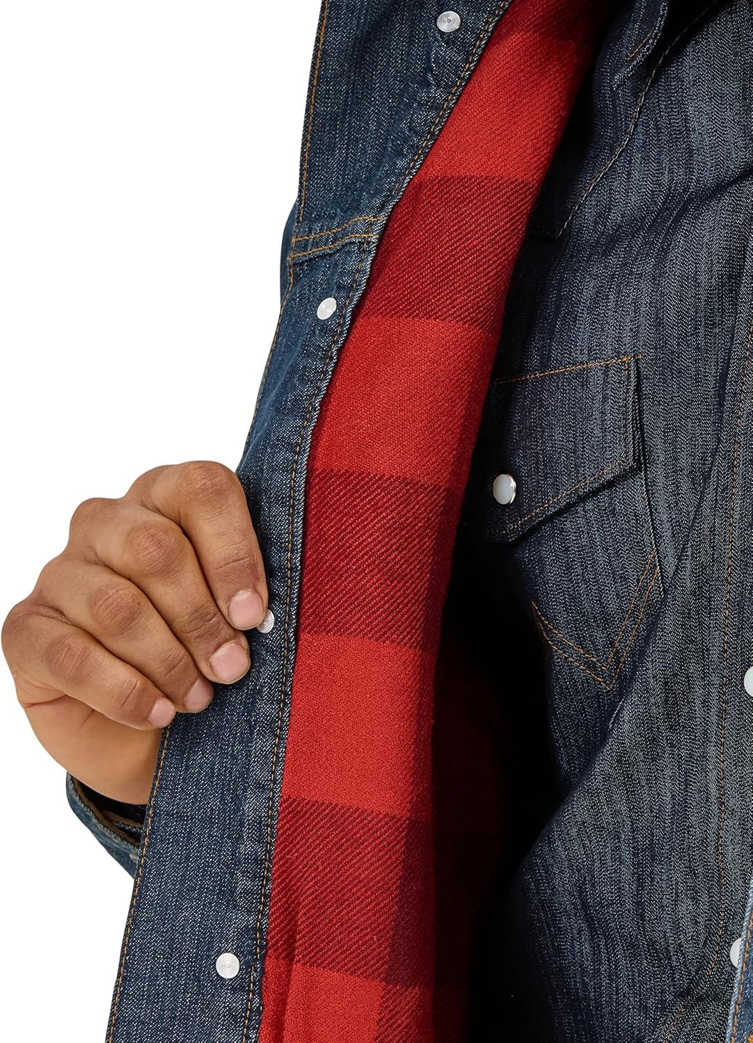 imageWrangler Mens Lined Rustic Blue Denim JacketDenimBlanket