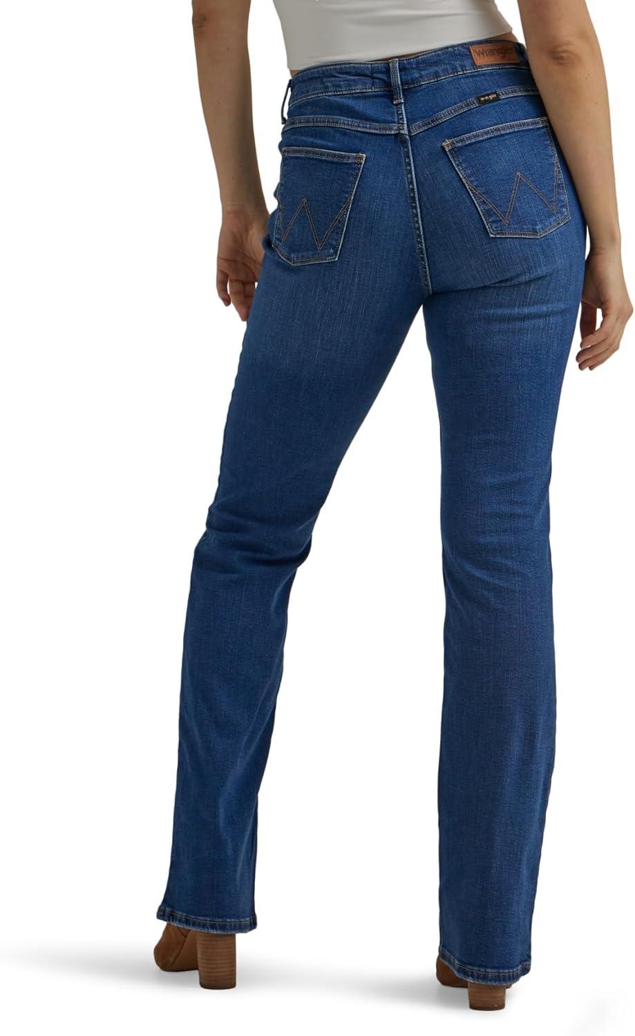 imageWrangler Womens High Rise Bold Boot JeanCrimson