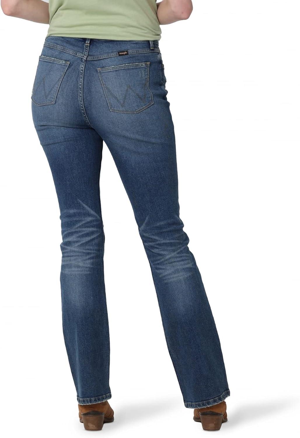 imageWrangler Womens High Rise Bold Boot JeanDirt Road