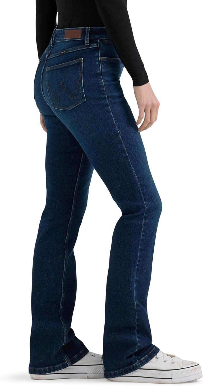 imageWrangler Womens High Rise Bold Boot JeanPaisley