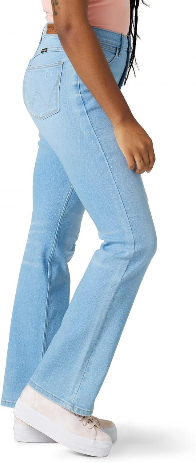 imageWrangler Womens High Rise Bold Boot JeanSky Light