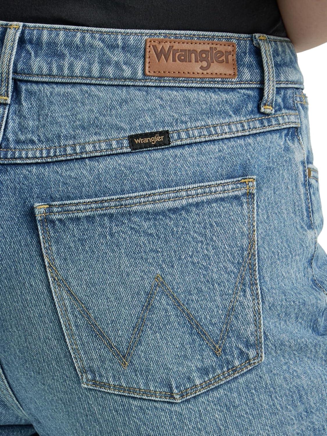 imageWrangler Womens High Rise Bold Boot JeanSky Valley