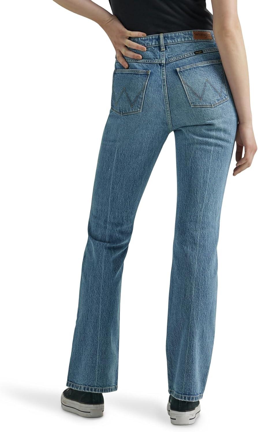 imageWrangler Womens High Rise Bold Boot JeanSky Valley