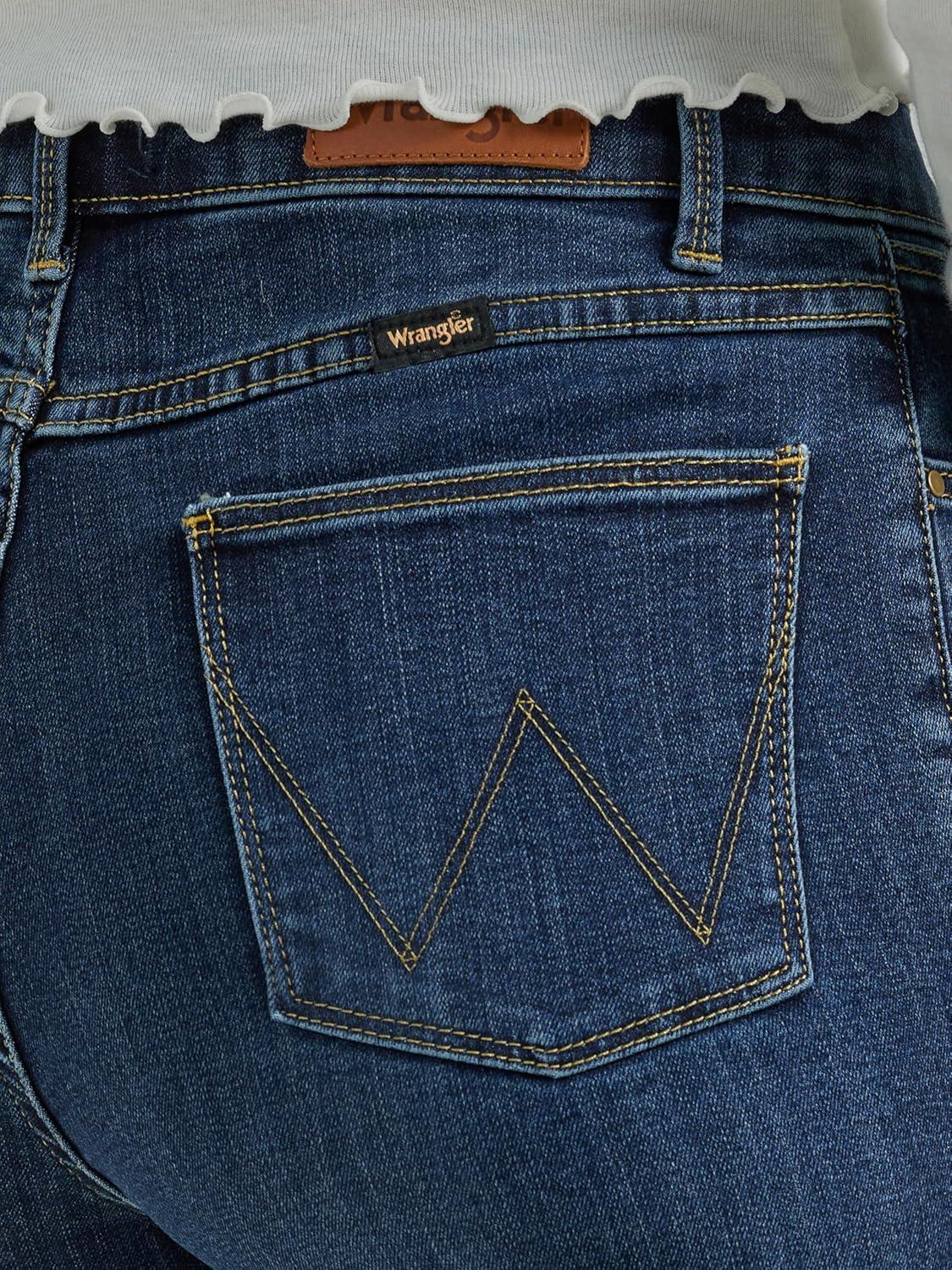 imageWrangler Womens High Rise Bold Boot JeanStockton